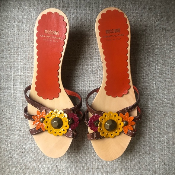 Moschino Shoes - Moschino Wooden Clog Sandals